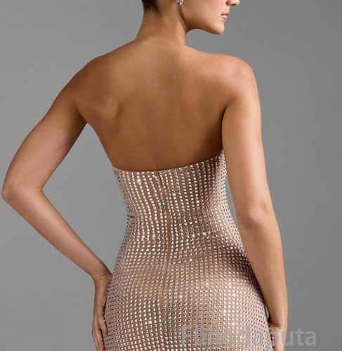 Sequin Bodycon Short Homecoming Dresses 2025 Strapless Tight Mini Prom Dresses for Women3