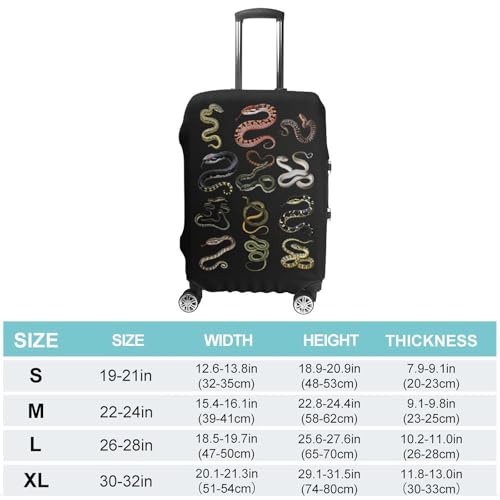Different Types Of Snakes Travel Suitcase Protector Luggage Cover Protective Washable Anti-scratch Baggage Cover2