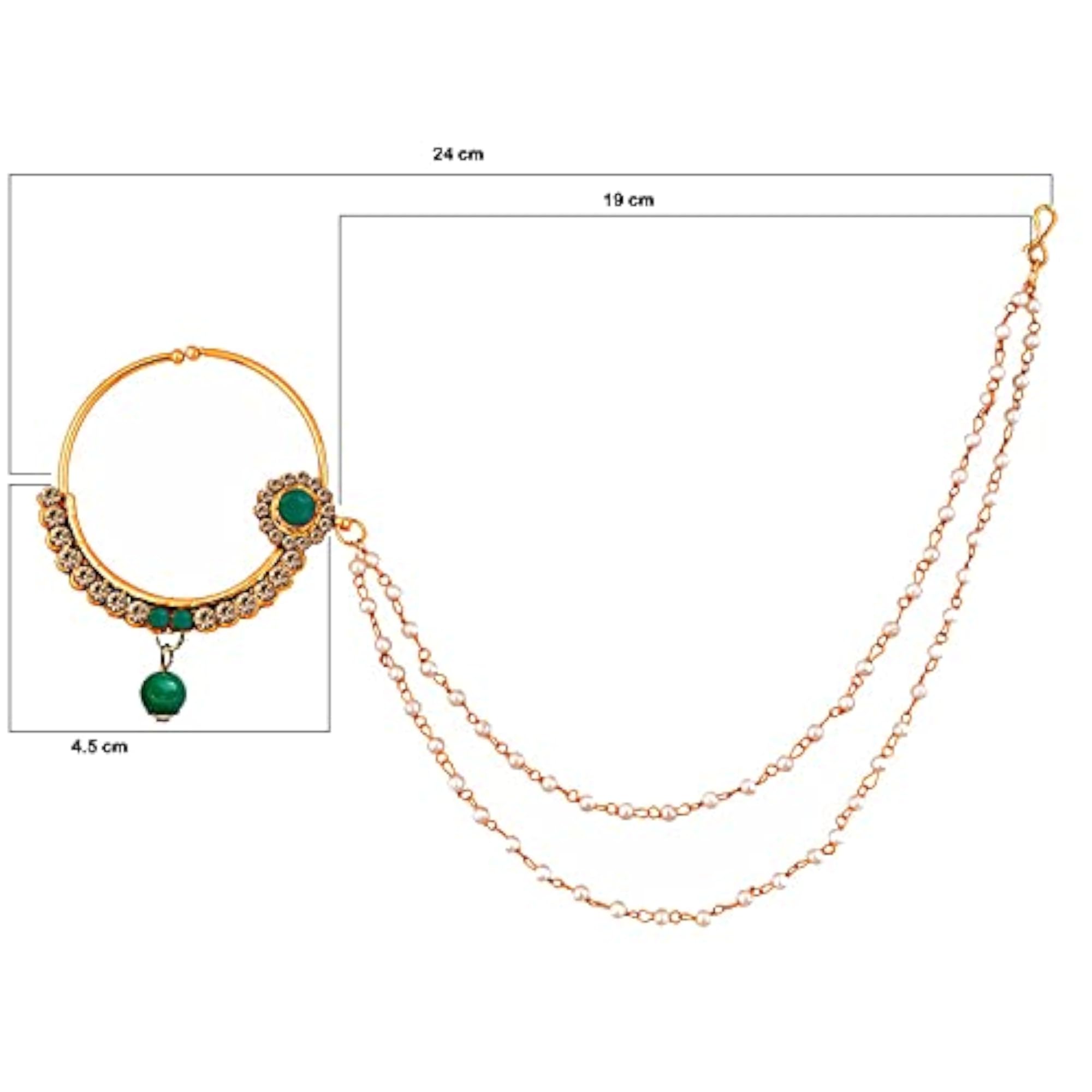 18K Plated Karwa Chauth Wedding Nath for Suhag