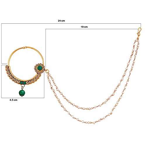 18K Plated Karwa Chauth Wedding Nath for Suhag