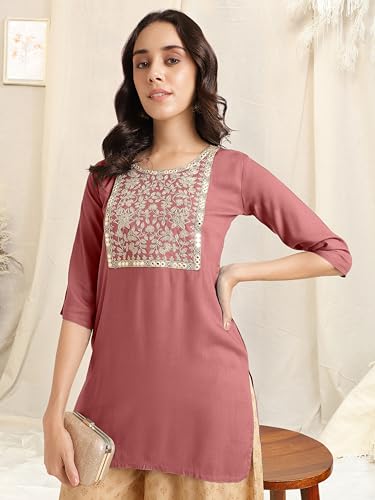 Image of MIRCHI FASHION Women's Straight Fit Rayon Floral Printed Kurti Only