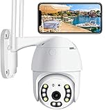 Überwachungskamera Aussen WLAN Kamera Outdoor Ptz IP Dome Kamera 1080P Zwei Wege Audio IR-Nachtsich, IP66 wasserfest, Bewegungserkennung, Fernzugriff, Pan & Tilt