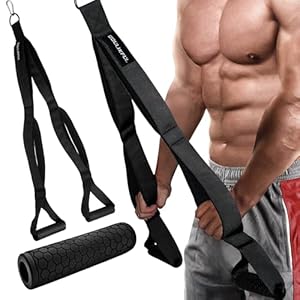Tricep Rope Cable Attachment Exercise Handles, Greater Range of Motion, Gym&Home Multi-Workout Rope with Soft Padded Grip Accessories for Facepull&Push Down, Tricep Extension, Back&Shoulder
