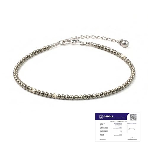 Image of Astrotalk Raw Pyrite Anklet | Stone of Money, Protection & Power | Natural Pyrite Anklet for Women | Healing Crystal Jewellery for Women | Gift for Woman & Girlfriend