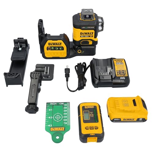 DEWALT 12V/20V MAX XR Line Laser, High Precision 3 X 360, Green, Battery and Charger Included (DCLE34033D1) by DEWALT - Used condition - US$529.90