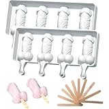 2PCS Novelty popsicle mold, 2025 Penis Mold, penis cake Mold,4 Cavities Ice Cream Silicone Mold, Penis Cake Pan for Adult Party (2PCS)