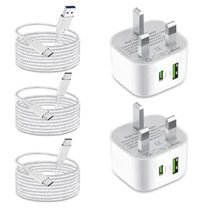 2Pack 25W Super Fast Charger Plug and Cable for Samsung Galaxy A55 5G/A15 A25 A35 A05S/S24 Plus/S24 Ultra/S23 FE/A54 A34 A14 A53 A23 A33 S22 S21 A52S;Z Fold 4 5,Dual Port USB C Phone Charging Adapter