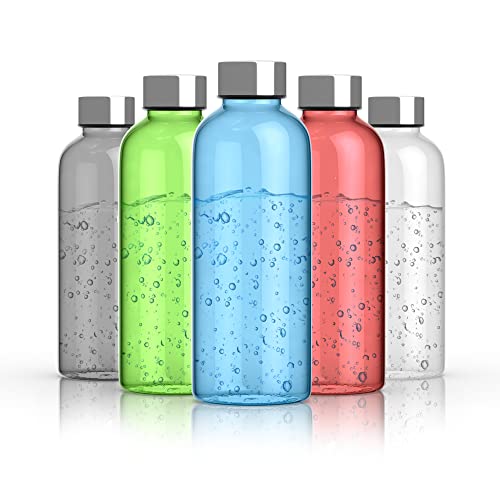 AMITYUNION 'Gourde lija 600 ml - Sans BPA - Passe au lave-vaisselle - Sans plastifiant - en Tritan Bouteille Sport en plastique - Enfants Sport bouteille d'eau - Petit et aussi pour l'école (bleu) Cover
