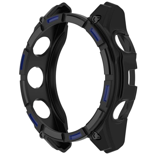 Coque Garmin Tactix 8 Amoled 51mm LOKEKE en TPU souple noir et bleu