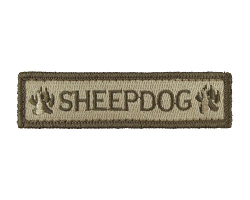 Sheepdog Tactical Hook and Loop Fully Embroidered Morale Tags Patch 1x4 (Subdued)