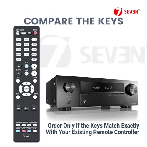 Image of 7SEVEN Compatible for Denon Home Theatre Amplifier Sound System Remote Control of RC-1192 and Replacement Remote for AVR-X3100W AVR-S910W Model