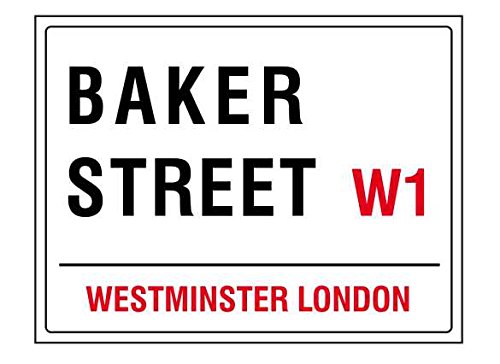 Baker street westminster london england street road sign retro shabby chic vintage style picture metal wall plaque sign (200mm x 150mm)
