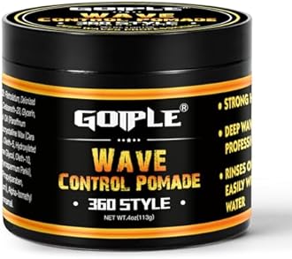 Natural Wave Pomade for Men Strong Hold, Easy Wash 360 Wave Training Hair Cream, Waves Grease for Men Promotes Layered Waves, Moisture, Control and Silky Shine 4oz