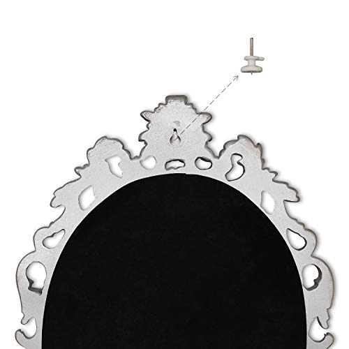 Simon's Shop Oval Mirror Antique Style Decorative Mirrors For Wall, 17.5 X 12.8 Inches, Silver, Vintage Decor #TOP1