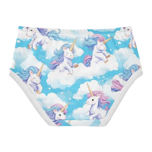 Wusikd Cute Unicorns Girls' Underwear Cotton Clouds Girls Briefs Soft Toddler Underwear 2T2