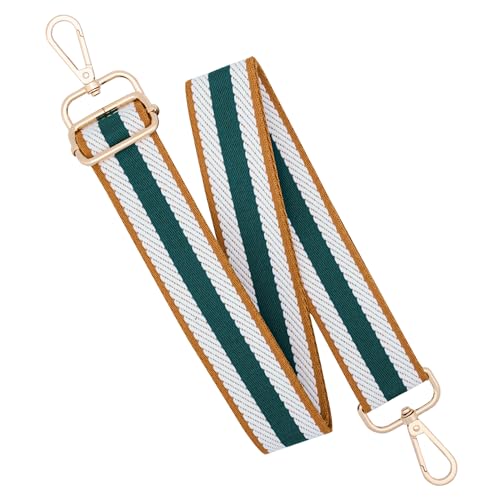 Image of chushui Woven Stripe Purse Straps,Replacement Crossbody Wide Shoulder Adjustable Strap for Bag Handbags,Green and White and Yellow