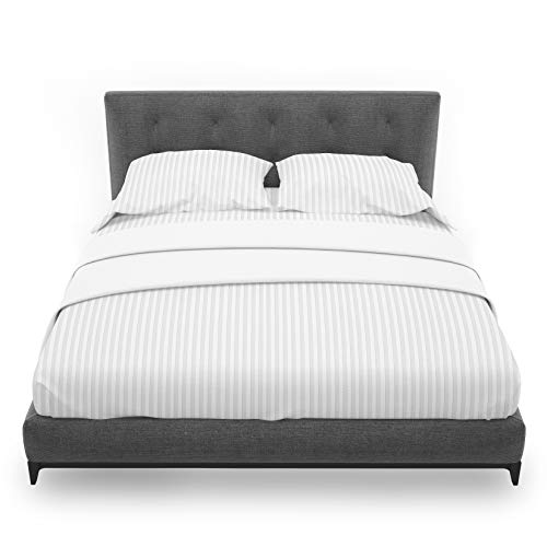 Preisvergleich Produktbild Highliving Spannbetttuch, ägyptische Baumwolle, weiß, Einzelbett