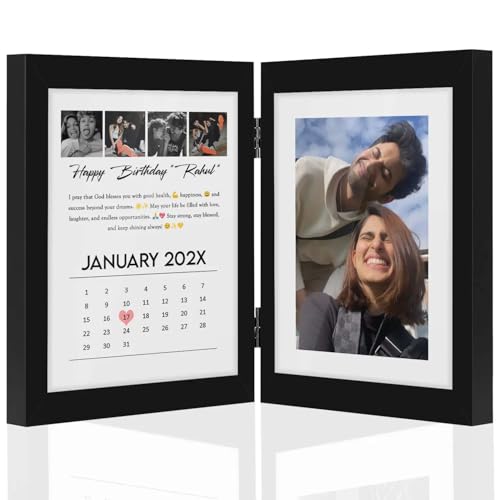 Wood Folding Custom Tabletop Rectangular Photo Frame - Small Gift...