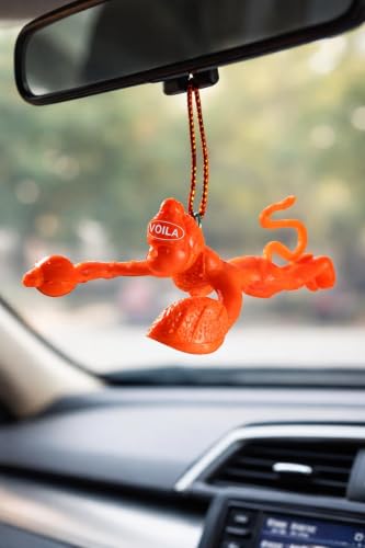 Image of Voila Present Orange Flying Lord Hanuman Idol Car Hanging Ornament