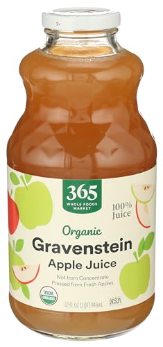 365 by Whole Foods Market, Organic Juice Not from Concentrate - Pasteurized, Gravenstein Apple, 32 Fl Oz