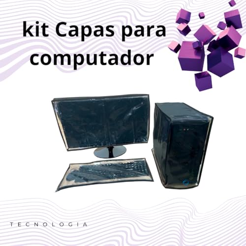 CAPA COMPUTADOR PC MONITOR 19,20 E 21 POL + CPU + TECLADO COM ZÍPER (G - 45X25X45)