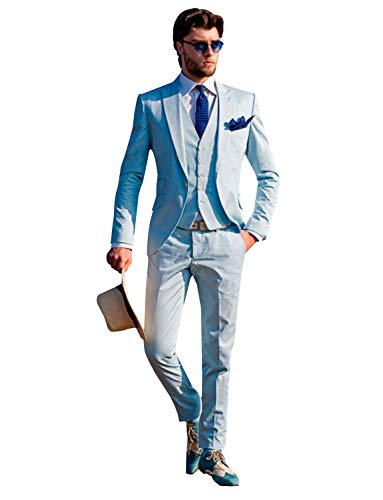 Costume trois pièces pour homme coupe slim avec veste gilet et pantalon formel