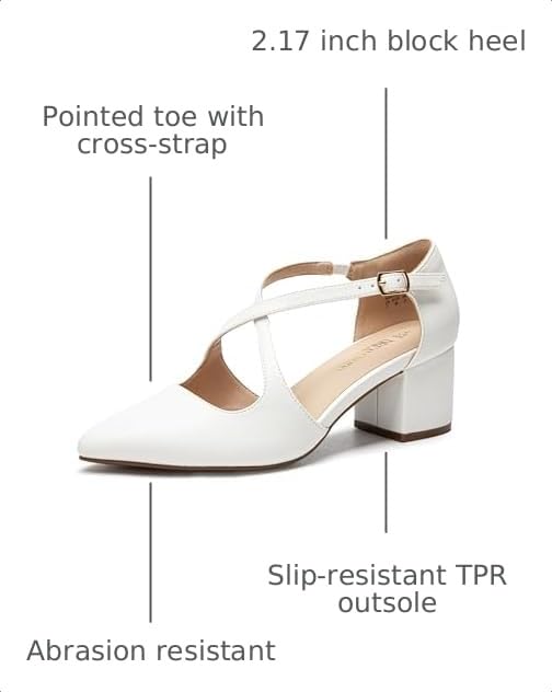 Image of DREAM PAIRS Womens Chunky Closed Toe Comfort Heels