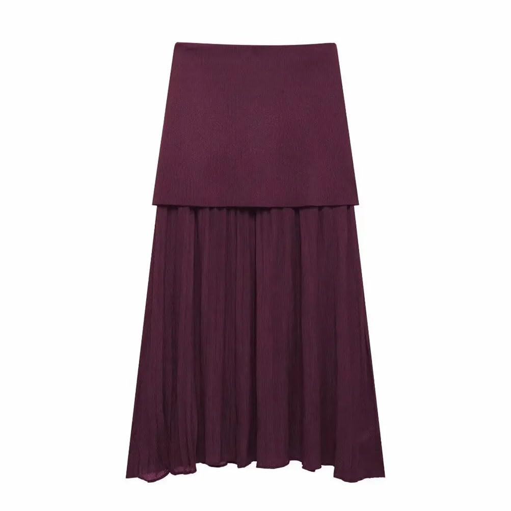 Set da 2 pezzi da donna con scollo a V, senza maniche, con bottoni, top con cerniera laterale, gonna midi, abbigliamento casual per le vacanze