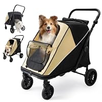 MILA&LOUIS 大型犬ペットカート 50kg対応 犬用バギー　中型　小型犬 Amazon | 【業界超軽量 9kg・3段階ハンドル調節】MILA&LOUIS 大型犬