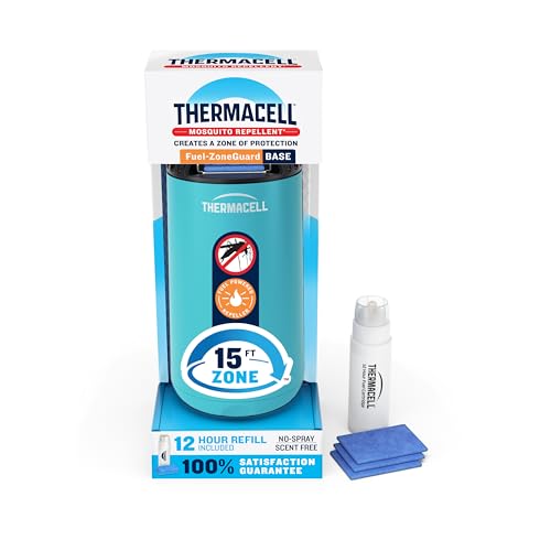 Thermacell Mosquito Repeller Patio Shield; Includes 12-Hour Refill; 15 Foot Zone of Protection; Highly Effective Mosquito Repellent for Patio; Bug Spray Alternative; Scent Free