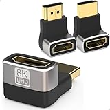 Conjunto de 2 adaptadores HDMI 8K UHD 2.1 48gb - Angulo reto de 90 graus. Altissima velocidade de ate 48 Gbps. Conector macho para femea. Suporta 4K e 8K - 1 adaptador UP 1 Adaptador DOWN