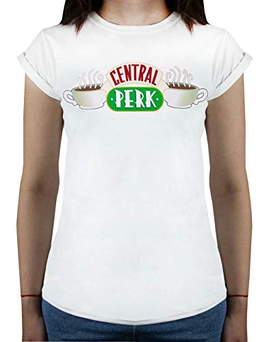 FRIENDS Central Perk Women's T-Shirt TV Show Sitcom Merchandise L White