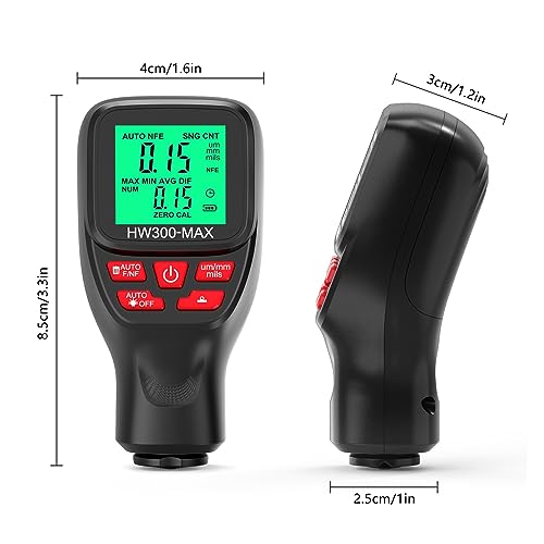 Medidor Digital de Espesor HW300-MAX 0-2000μm Negro miniatura 7