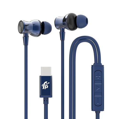 Image of Fairpick FP-WZT-44 Wired Earphone with in-Line Mic & Type-C Plug, Midnight Blue