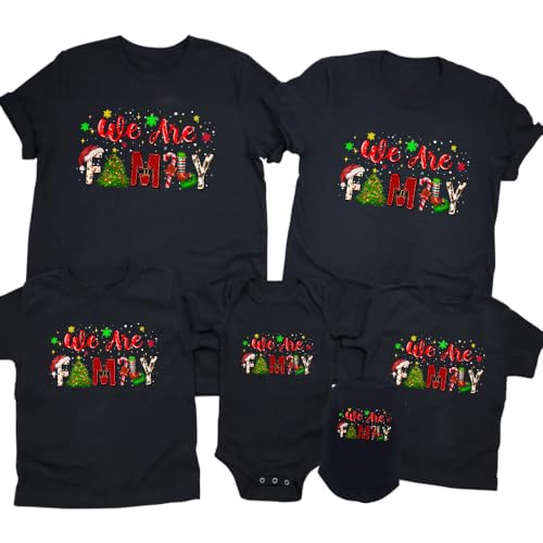 Image of Merry Christmas Family Shirts Plus Size Tops Couple Outfit Tee Parent-Child Short Sleeves Christmas Top