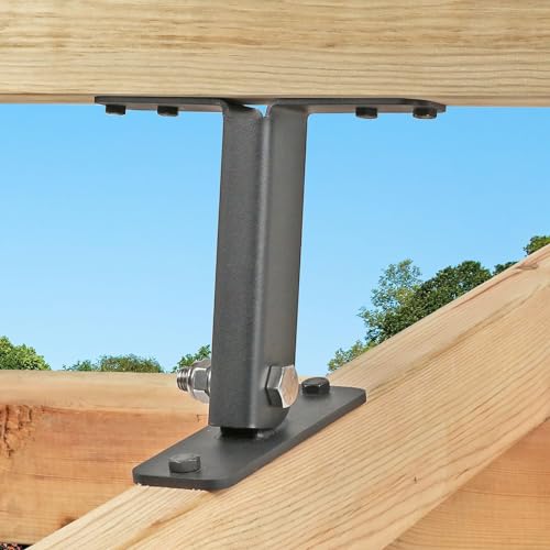 3 piezas de soporte ajustable para vigas de techo, elevación de 6 pulgadas, soporte de acero inoxidable para techo con 3 orificios de montaje para pérgola miniatura 4
