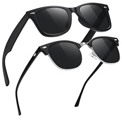 2 Pack C4 Matte Black Frame + Black Silver Semi-rimless Frame