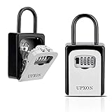Key Lock Box, UPXON Large Capacity Key Storage Box with Resettable Code, 4 Digit Combination Lock Box for Spare Keys, Waterproof Wall Mount Key Box for Home, Hotels, Airbnb and Schools 1 Pack