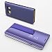 Produktbild HUDDU Compatible for Samsung Galaxy S8 Plus Schutzhülle Spiegel Hülle Lila Flip Ledertasche Handyhülle Leder Tasche Clear Wallet Case Cover Build-Stand Brieftasche Überzug Mirror Hardcase Klapphülle