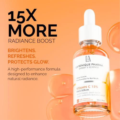 Image of LaReniquePharma 10% Vitamin C Face Serum | Brightening & Radiance Support | Helps Improve Skin Texture & Even-Looking Tone | Dermatologically Inspired, 30 ml