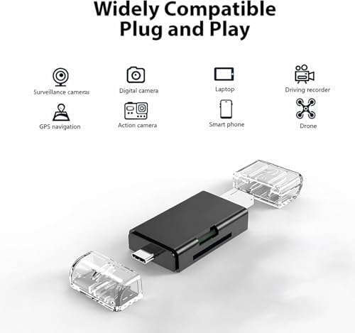 Image of SPIN CART USB 3.0 Type C & Micro USB OTG Memory Card Reader for SD /TF Cards, Laptop Phone Tablet