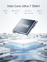 MINIS FORUM M2 Mini PC mit Intel Core Ultra 7 356H (16C/16T, bis zu 4,7 GHz), 90 Tops, 32 GB DDR5, 1 TB PCIe 4.0 SSD, Triple-4K-Display,USB4, Wi-Fi 7, Dual 2.5G LAN, kompakter Desktop Computer – Ansicht 3
