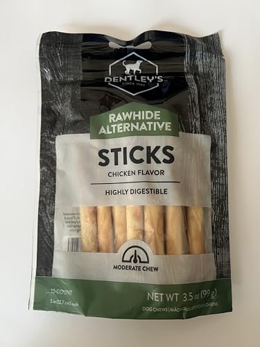 Rawhide Free Retriever Sticks with Real Chicken 10 Count 5 Inch for Small & Medium Dogs