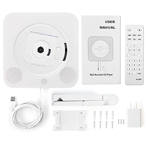 Wall Mountable Cd Player With Bluetooth: Portable Cd Music Player With Remote Control Hifi Sound Speaker Fm Radio Support Aux/Usb, Headphone Jack For Home, Kids, Kpop, Gift #TOP6
