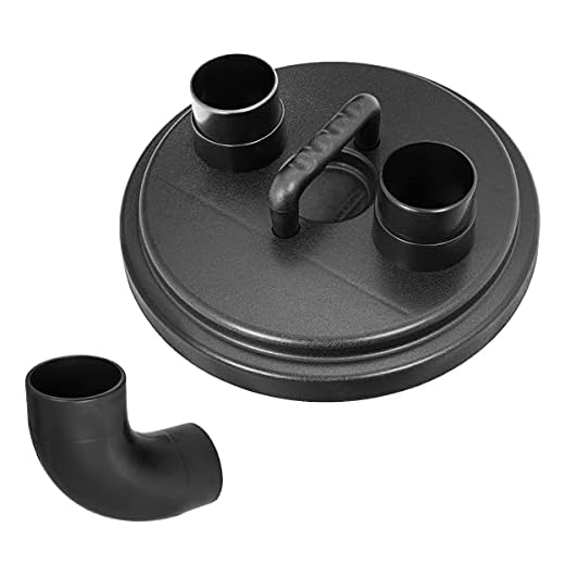 POWERTEC 70299 Dust Collection Cyclone Separator Lid for 5 Gallon Dust Collector Bucket Canister w/ 2-1/2 Inch Hose Ports, Elbow Fittings