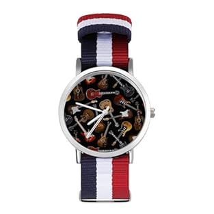 Material: watch case is made of alloy, and the strap is made of nylon braided strap, which is very durable. Size: Bracelet watches case diameter: 1.6 inches, strap adjustable range: 5.7-8.7 inches, you can choose your favorite style to buy.(Note: The...