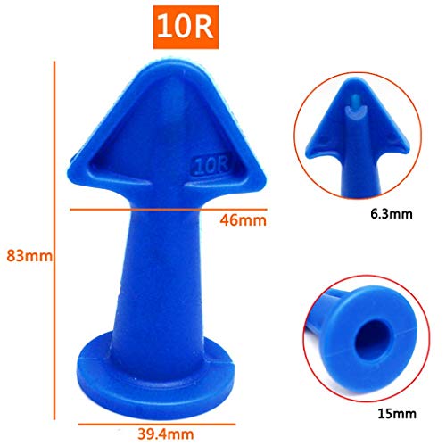 Zoreni 3 Pieces Caulking Tool Sealant Finishing Tools, Silicone Sealant Caulk Nozzle, Silicone Caulking Finisher Grout Scraper Tool for Kitchen Bathroom Window, Tiles or Bricks (Blue)