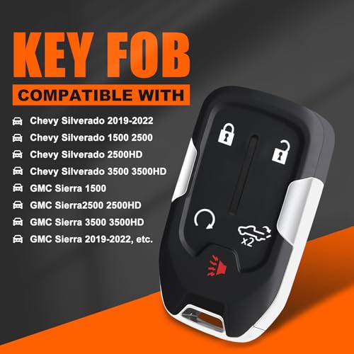 Coque de clé Chevrolet Silverado cassée ? Remplacement boîtier 5 boutons GMC Sierra - 2