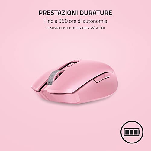 Orochi V2 - Mouse da Gioco Wireless Mobile con Durata Della Batteria Fino a 950 Ore (Design leggero, Bluetooth, Interruttori Meccanici del Mouse di Seconda Generazione) Rosa - Mouse gaming - Immagine 3