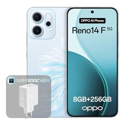 OPPO Reno14 F 5G 8+256GB, Smartphone Android Liberado con IA, Pantalla 6,57" 120Hz AMOLED, Cámara AI 50+32MP, Batería 6000mAh, Resistencia al Agua IP69, Opal Blue (Incluye Cargador 45W SUPERVOOC)